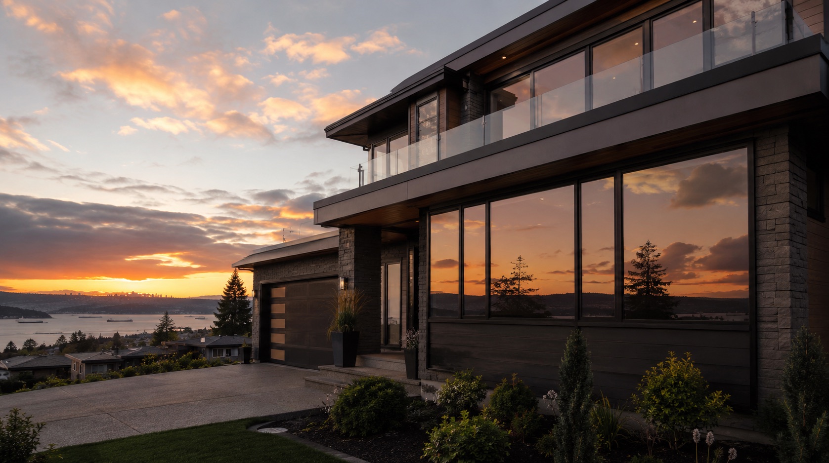 Residential, sunset exterior